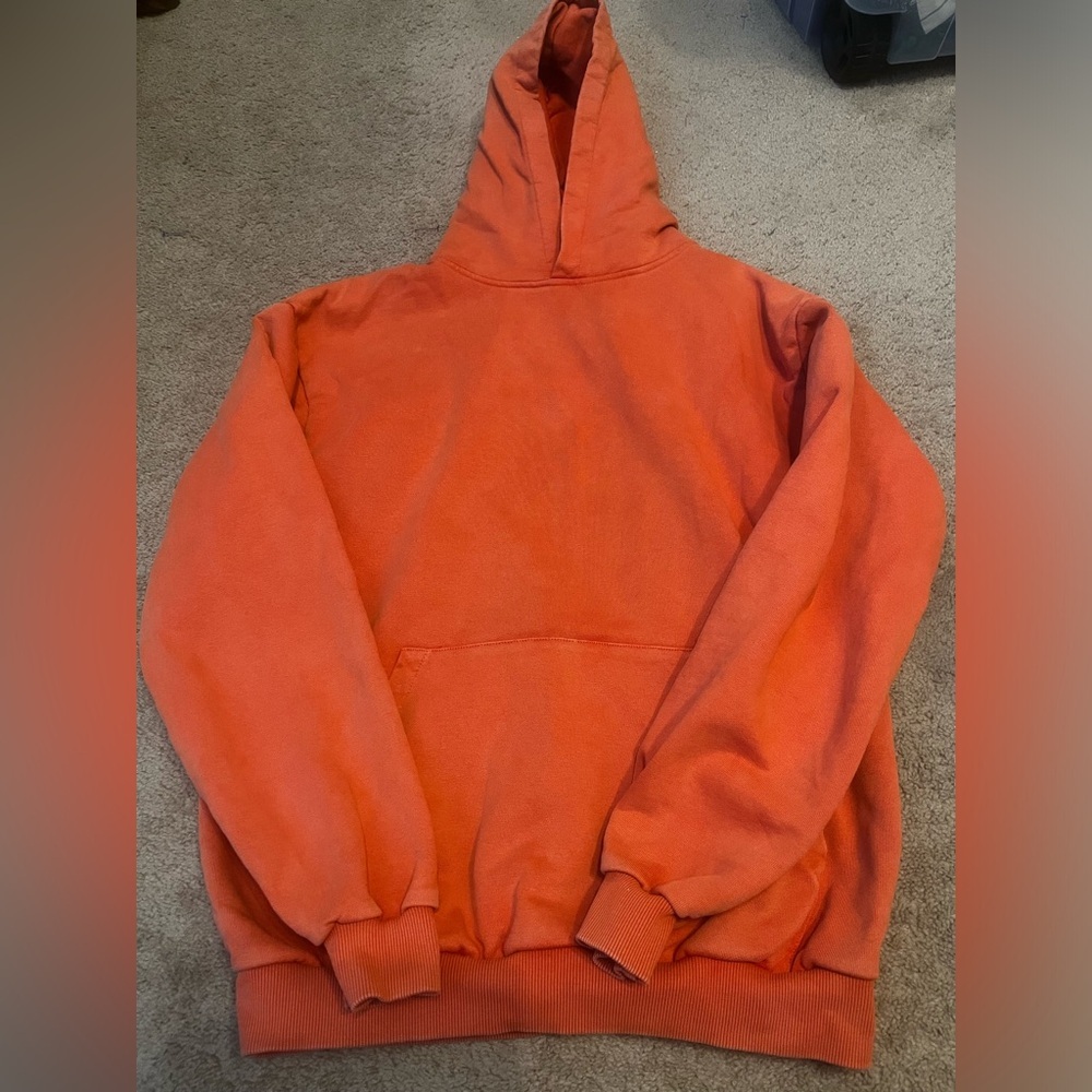 Butter Goods 100% Cotton Pullover Hood Washed Blood Orange Size L